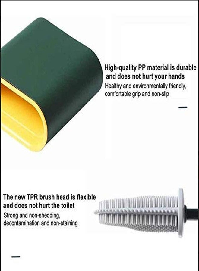 Praxon Toilet Cleaning Brush with Holder, Flexible Bristles, Silicone (Color May Very) (Multicolor) (pack of 1) - Image 5